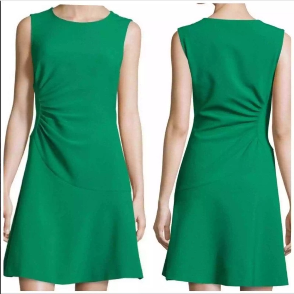 Diane Von Furstenberg Dayna Stretch Crepe A-Line Dress Size 2 Emerald Sea Chic